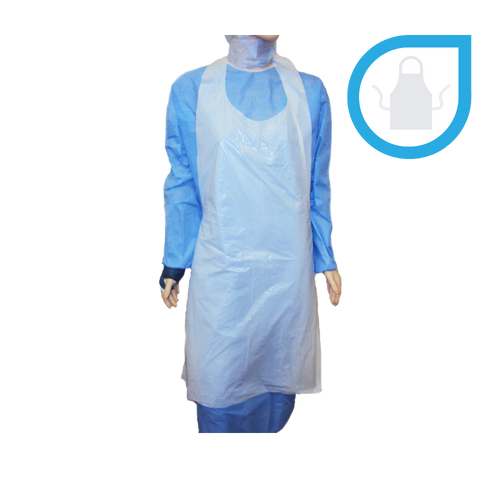 Buy Plastic Apron 110cm - White with 2 Ties (Disposable) | nappycare.co.za
