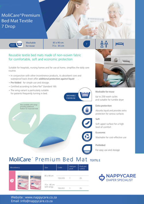 Buy Molicare Premium Bed Mat Textile 7 Drop Bed Protector (Reusable Linen Saver) | nappycare.co.za
